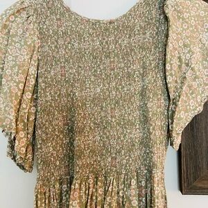 Floral Green Women's Top